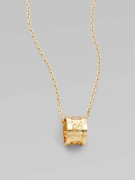 gucci gold necklace|gucci 18k gold barrel necklace.